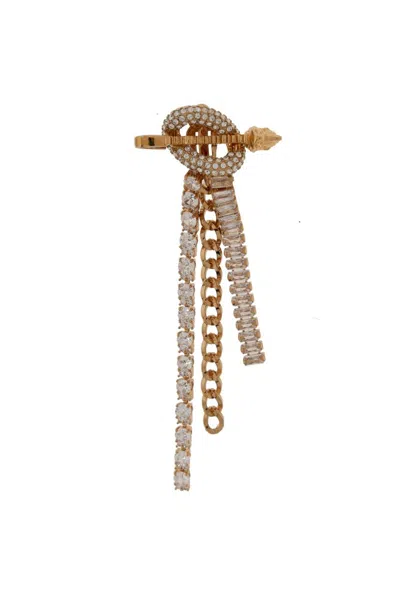 Versace Clash Embellished Drop Single Earring In Gold