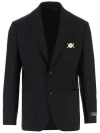 VERSACE CLASSIC BLACK WOOL SINGLE-BREASTED BLAZER FOR MEN