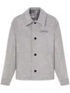 Versace Wool Fabric Jacket Embroidered In Gray