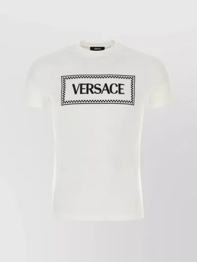 Versace Embroidered Logo T-shirt In White