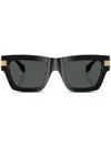 Versace 55mm Plaque Rectangular Sunglasses In Black
