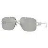 Versace 60mm Rectangular Sunglasses In Metallic