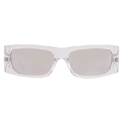 Versace Clear Mirror Silver Wrap Men's Sunglasses Ve4482 148/8v 57 In Transparent