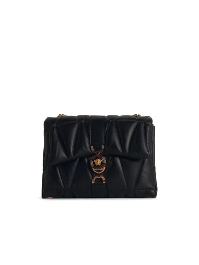 Versace 'cleio' Black Leather Crossbody Bag