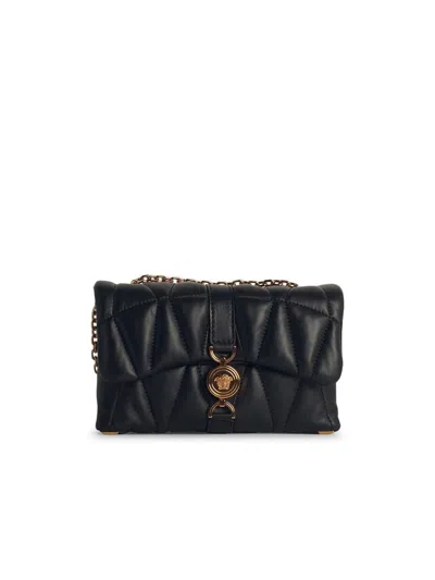 Versace 'cleio' Small Black Leather Crossbody Bag