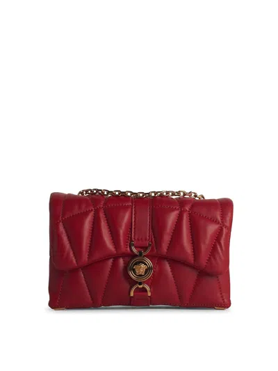 Versace Cleio Small Red Leather Crossbody Bag