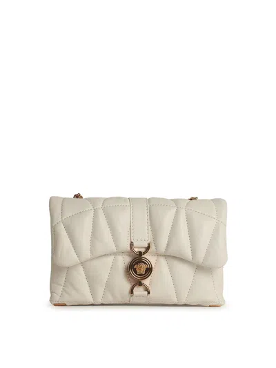 Versace Cleio Small White Leather Crossbody Bag