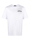 VERSACE CLOUD WHITE LOGO EMBROIDERED T-SHIRT