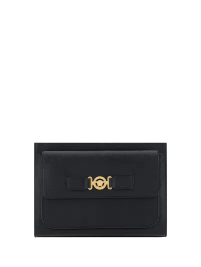 Versace Clutch Bag In Black- Gold