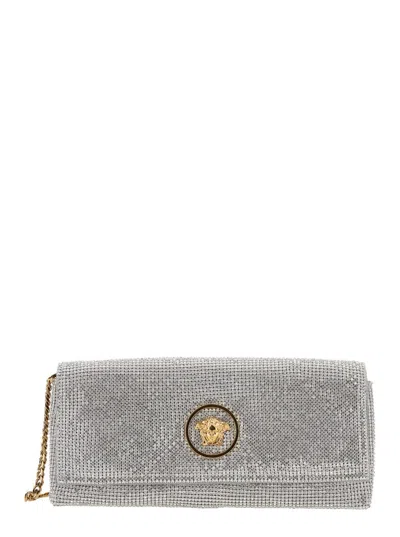 Versace Clutch Fabric In Gray