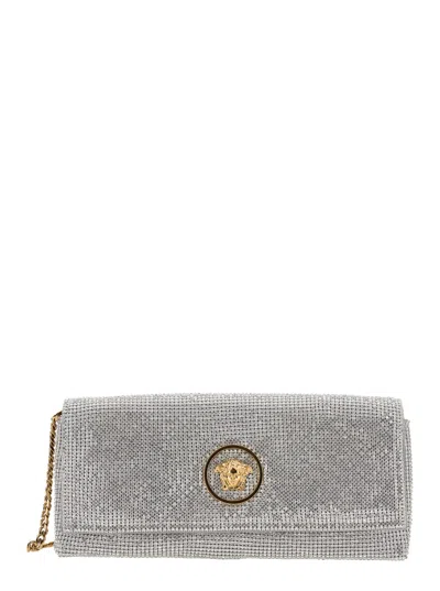 Versace Clutch Fabric In Silver