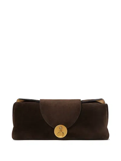 Versace Clutch With Chain In Brown