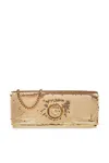 Versace Clutch With Shimmering Crystals In Gold