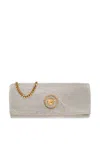 Versace Clutch With Shimmering Crystals In Silver