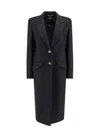 Versace Caban Cape Light-felted Wool Peacoat In Black