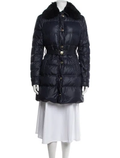 Pre-owned Versace Coat In Blue