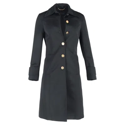 Versace Coat In Black Polyester