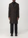 Versace Checked Midi Coat In Braun