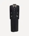 Versace Felted Studded Longline Coat In Black
