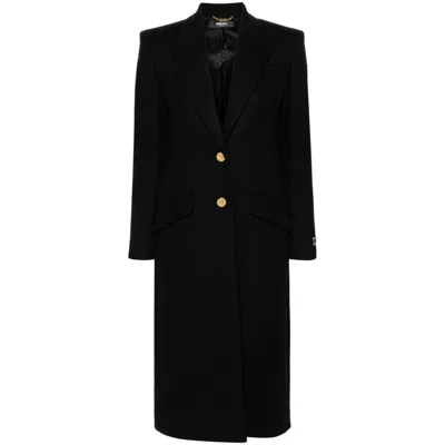 Versace Coats In Black