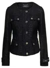Versace Lurex Tweed Jacket In Black