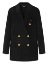 Versace Double-breasted Cachemire Blend Jacket In Black