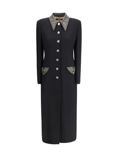 Versace Coats In Black