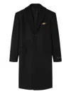 Versace Single-breasted Coat In Black