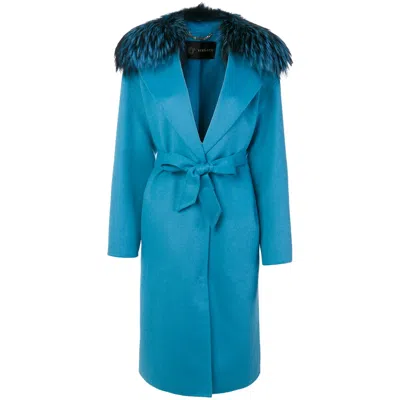VERSACE COATS BLUE