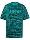 Versace Coccodrillo-print Cotton T-shirt In Green