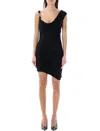 Versace Medusa '95 Draped Mini Dress In Black