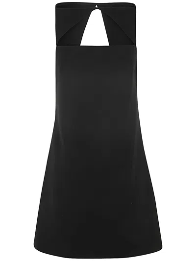 Versace Cocktail Dress In Double Wool In Black