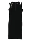 Versace Safety-pin Detail Midi Dress In Black