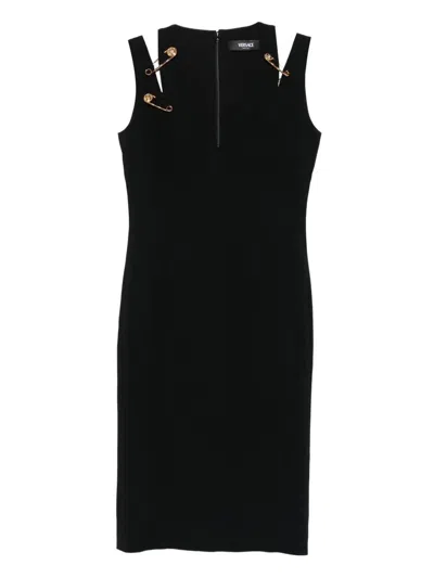 VERSACE COCKTAIL DRESS `RESPONSIBLE` TECHNO CADY STRETCH