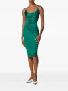 Versace Cocktail Dress Responsible Vicose Liquid Jersey In Green