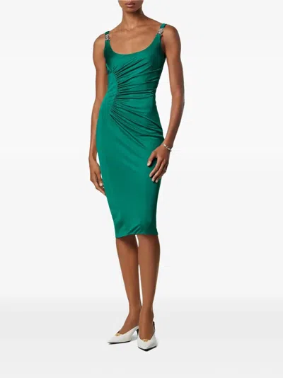 Versace Cocktail Dress Responsible Vicose Liquid Jersey In Green