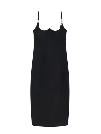 Versace Cocktail Dress With Medusa Details In Black