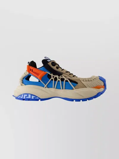 Versace Coconut Sneakers Leather Chunky Sole In Multi