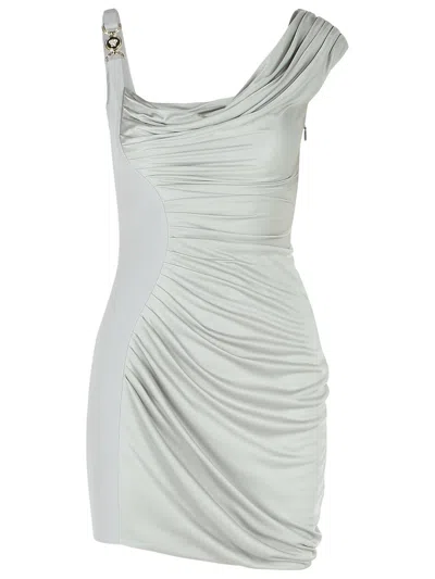 VERSACE VERSACE 'COKTAIL' SILVER VISCOSE DRESS WOMEN