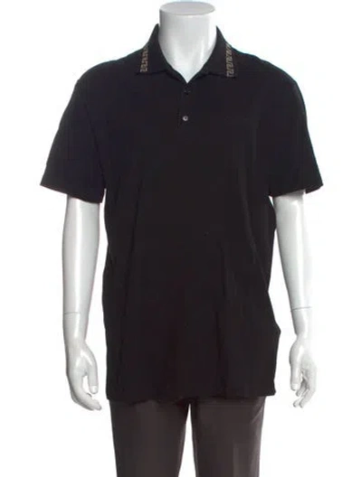 Pre-owned Versace Collar Short Sleeve Polo Shirt In Black