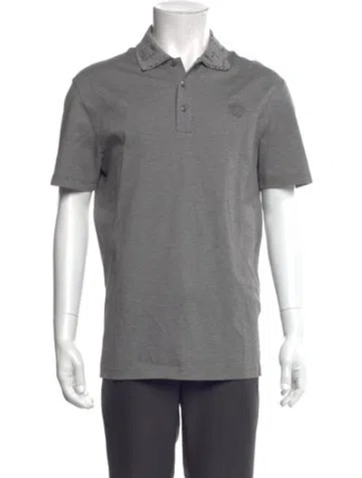 Pre-owned Versace Collar Short Sleeve Polo Shirt In Gray