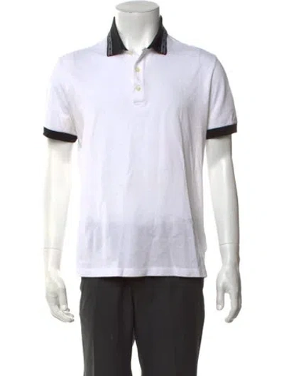 Pre-owned Versace Collar Short Sleeve Polo Shirt In White
