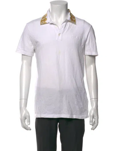 Pre-owned Versace Collar Short Sleeve Polo Shirt In White