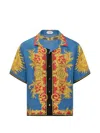 Versace Printed Silk Bowling Shirt In Multi