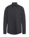 Versace Collection Man Shirt Black Size 17 Cotton In Gray