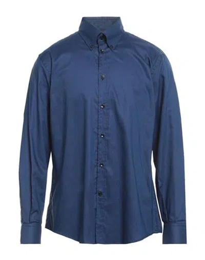 Versace Collection Man Shirt Blue Size 17 Cotton