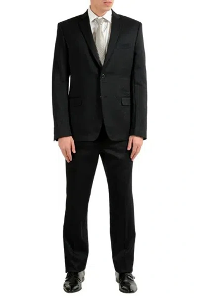 Pre-owned Versace Collection Men's Sparkling Black Two Button Suit Size 38 40 42 44