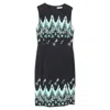 Versace Collection Printed Mini Cady Dress In Black Viscose