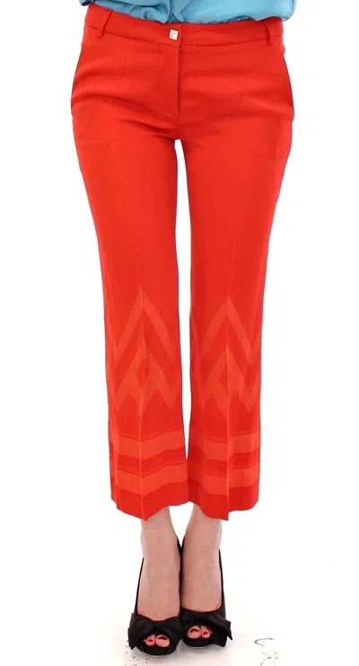Versace Collection Geometric-patterned Cropped Trousers In Red