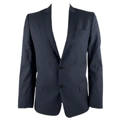 Pre-owned Versace Collection Size 44 Navy Wool Single Breasted Sport Coat In Blue